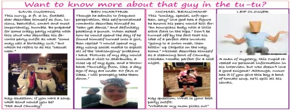 Want to know more about that guy in the tu-tu?