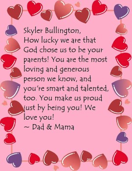 Still Spreading the Love! Happy Valentine's Day Skyler!