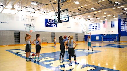 The girls practice after school in the West Gym.