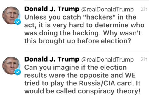 Donald Trump responded over Twitter to the CIA's conclusion that Russia meddled in the US elections.