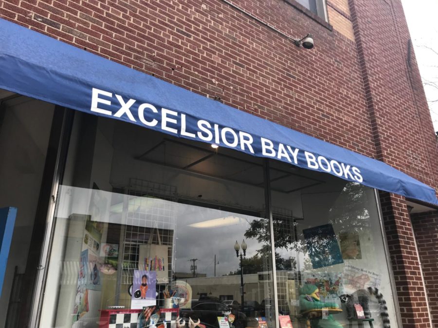 Excelsior Books shows off stuffed animals, toys, merchandise, and of course, books our front.